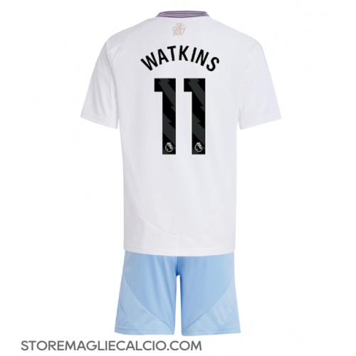 Aston Villa Ollie Watkins #11 Maglia Gara Trasferta Repliche 2024-25 Bambino Maniche Corte Aston Villa Ollie Watkins #11 Maglia Gara Trasferta Repliche 2024-25 Bambino Maniche Corte